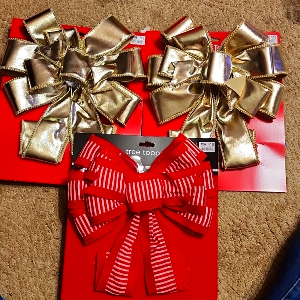 Winter wonder tree topper bows
